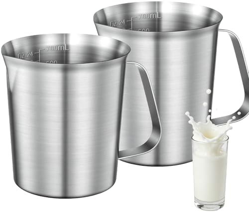 Stainless Steel Metal Measuring Cup w/Handle for Liquid,24&24oz