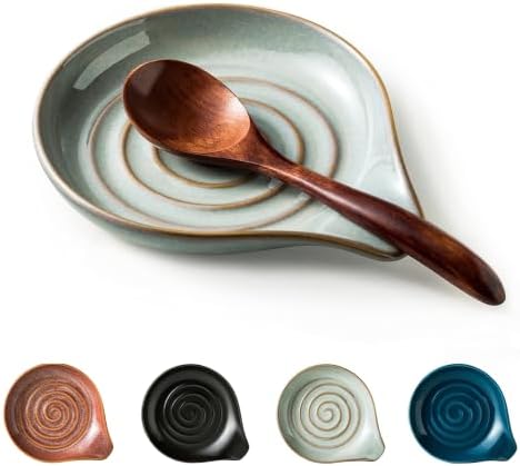 Spoon Rest, Large Ceramic Spoon Holder for Stove Top, Heat-Resistant