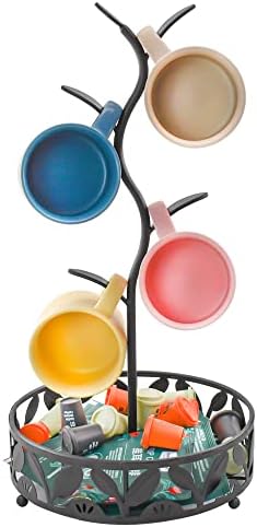 VANRA Mug Tree Holder Stand Coffee Mug Rack Countertop with Coffee Pod