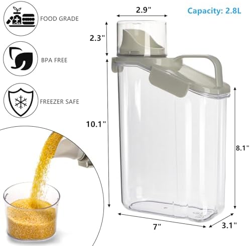 DEAYOU 2 Pack Bird Seed Storage Container, 3 Qt/2.8 L Airtight Cereal