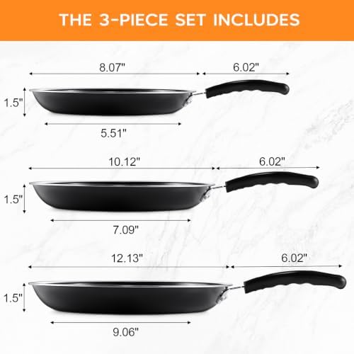 35%Off Nonstick Frying Pan Set of 5: Egg Frying Pans with Spatulas