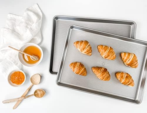 USA Pan Nonstick Quarter Sheet Pan Set of 2 and USA Pan Bakeware Half