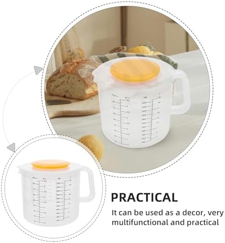 White Measuring Cup 2.5l with Lid, Mixing Bowl Plastic
