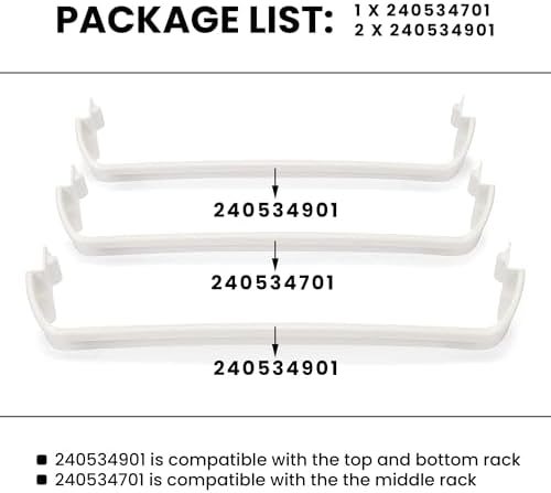 Kojem 2 x 240534901 & 1 x 240534701(Middle) Refrigerator Door Shelf