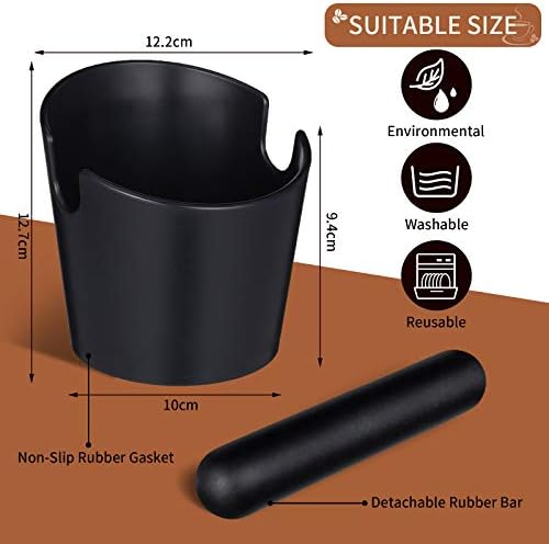 Set of 2 Pieces Espresso Knock Box and Coffee Tamper Mat Reliable