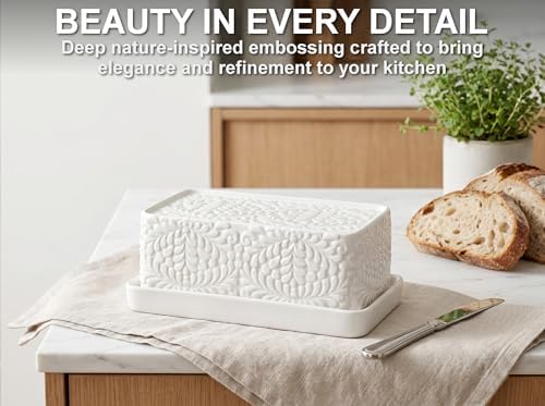 Two-in-One Butter Dish with Lid, Large Storage Keeper/Holder for