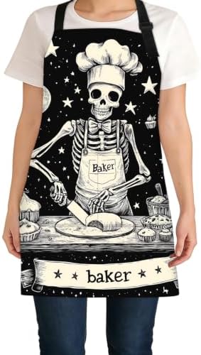 Adjustable Bib Apron with 2 Pockets for Cooking and Baking