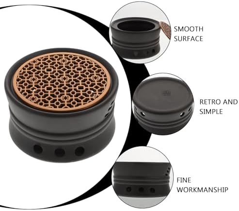 Japanese Ceramic Teapot Warmer with Copper Candleholder Base Tea