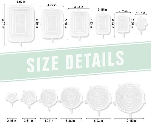 Hanna Roberts 12 Pack Silicone Stretch Food Lids, Clear