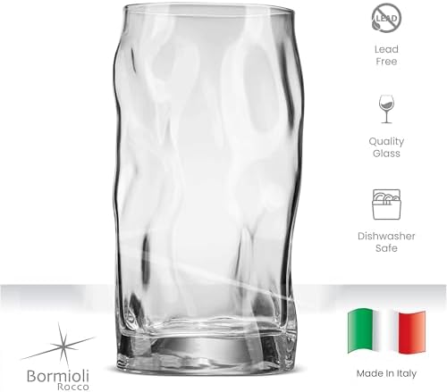 Bormioli Rocco Sorgente Cooler Glasses, 15.5 Oz - Clear, Set of 4