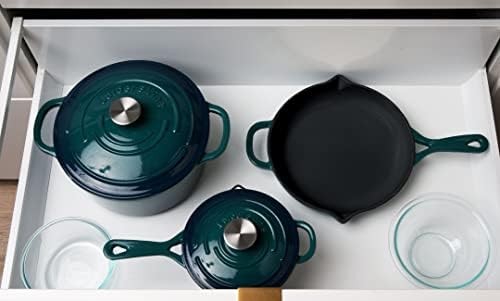 Larder & Vine 9 Piece Enameled Cast Iron Cookware Set, Oven Safe and