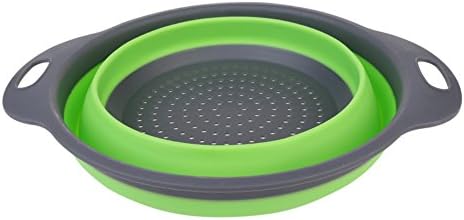 2 Collapsible Colander Mixing Bowl Strainer and Colander Set Silicone
