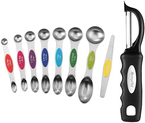 Spring Chef Dual Sided Magnetic Measuring Spoons Set, Multi-Color &