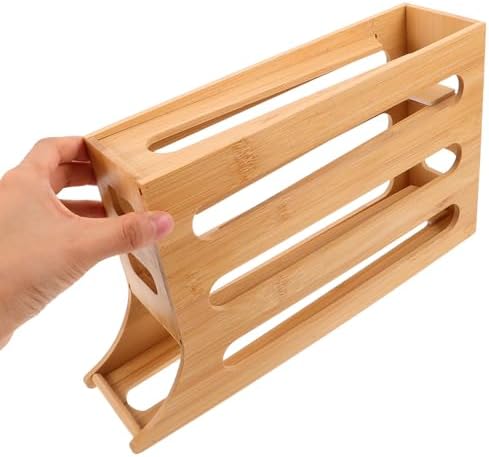 SEWACC 4-tier Automatic Rolling Egg Storage Rack for Refrigerator