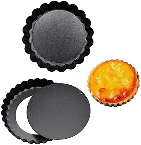 Baking Tray Metal Non Stick Tart Quiche Flan Pan Molds Round 4 Inch