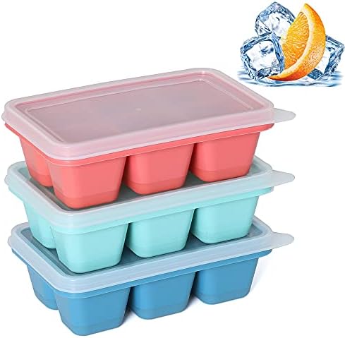 Mini Ice Cube Trays for Freezer, 3 Pack Small Ice Cube Trays with