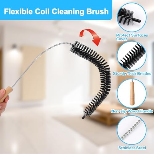 XANGNIER Refrigerator Coil Cleaning Brush Kit, 5-Piece