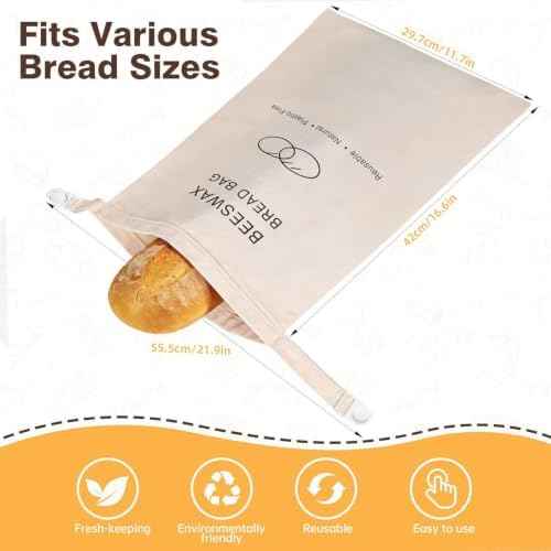 Reusable Beeswax Bread Bag for Sourdough