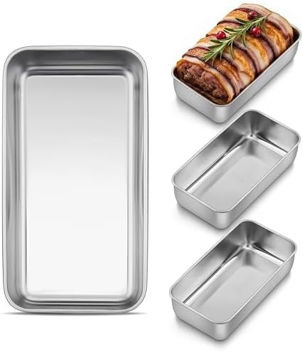 Homikit Stainless Steel Loaf Pan for Baking Bread 9x5 Inch, 4PCS Bread
