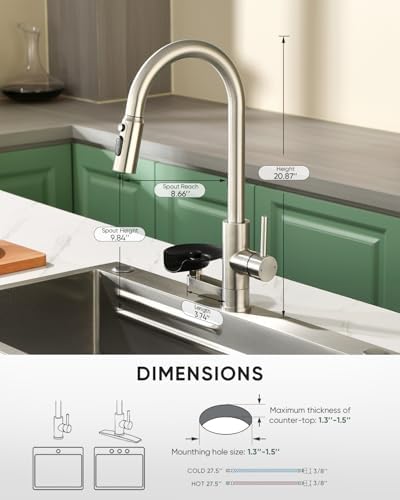 Kitchen Faucet with Cup Washer and Glass Rinser