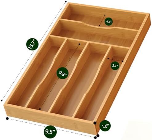 Bamboo Silverware Organizer, Bamboo Kitchen Drawer Cutlery Organizer