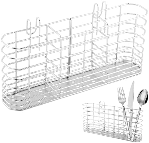 304 Stainless Steel Utensil Holder, Cutlery Silverware Drying Rack
