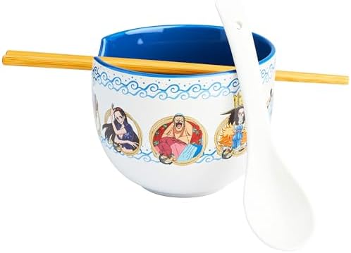 Get Trend One Piece Ramen Bowl 3 Pc Set with Bamboo Chopsticks, Spoon