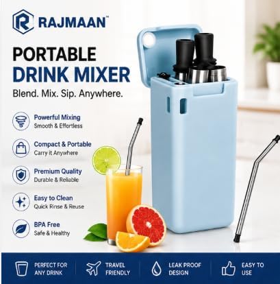 RAJMAAN Reusable 304 Stainless Steel Straw Set