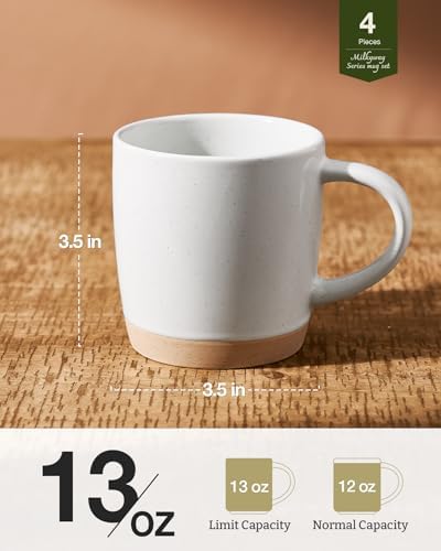famiware Milkyway Coffee Mugs of 4, 13 oz Mug Set, Ceramic Cup with