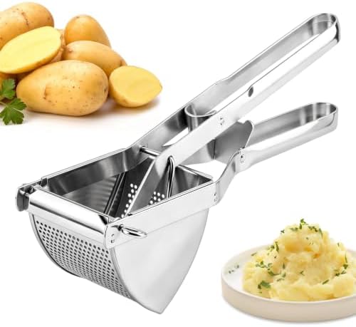 22 oz Potato Ricer & Masher, Heavy Duty Stainless Steel Potato Press