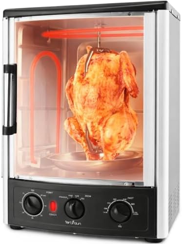 Nutrichef Vertical Countertop Oven with Rotisserie, Bake, Broil, &