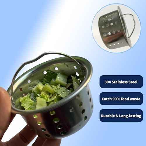 Kitchen Sink Drain Strainer Assembly, 3-1/2-Inch, 304 Stainless Steel