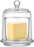 HOMSFOU Glass Butter Dish with Lid, Mini Glass Butter Container with