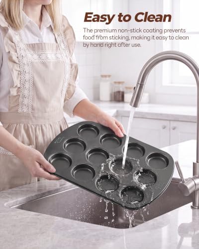 Bake Choice Muffin Top Pan, 12 Cavity Baking Pan for Muffin Tops