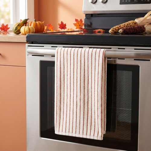Jacquotha 2-Piece Striped Hand Towels - Fall Kitchen & Bathroom Towels