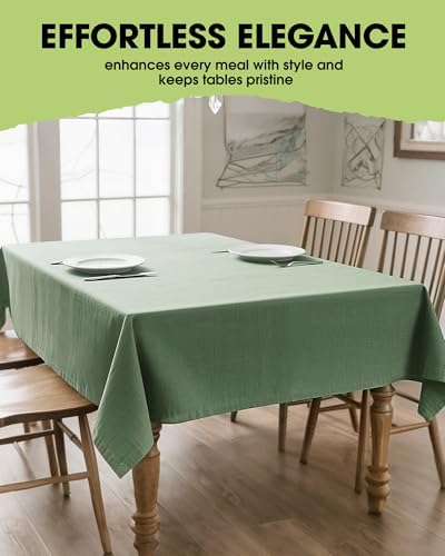 Pureegg Rectangle Linen Tablecloth Waterproof & Stain Resistant