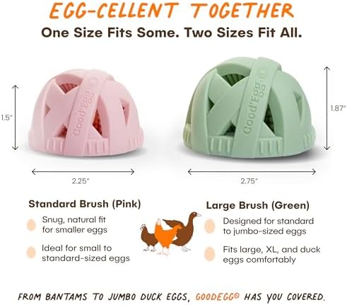 GoodEgg Silicone Egg Brush for Large to XL Eggs, Green