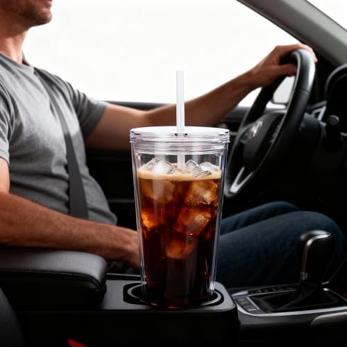 24oz Tumbler with Lid and Straw, Leak Proof and Double Wall Insulated