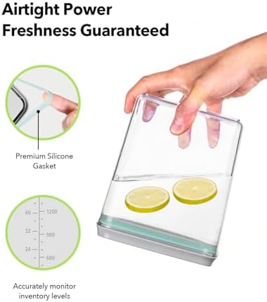 Airtight Food Storage Containers Set with One-Touch Lid, 6-Piece