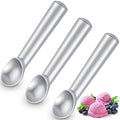 Suclain 3 Pack Ice Cream Scoops 7 Inch Aluminum Scoop Set, Silver