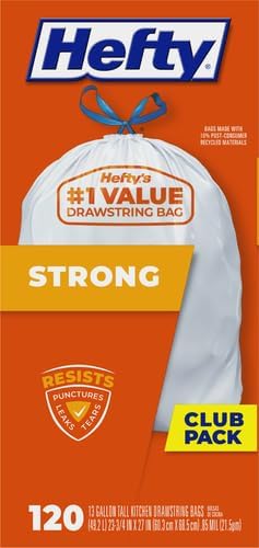 Hefty Strong White 13 Gallon Trash Bags - Image 13
