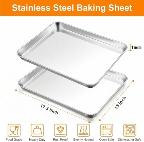 TeamFar Baking Sheet, 17.6"x 13"x 1" Stainless Steel Large Cookie