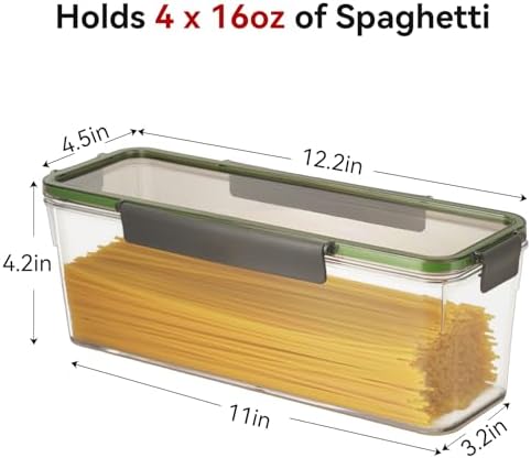 72oz Spaghetti Pasta Storage Container - Clear Plastic Noodle Holder