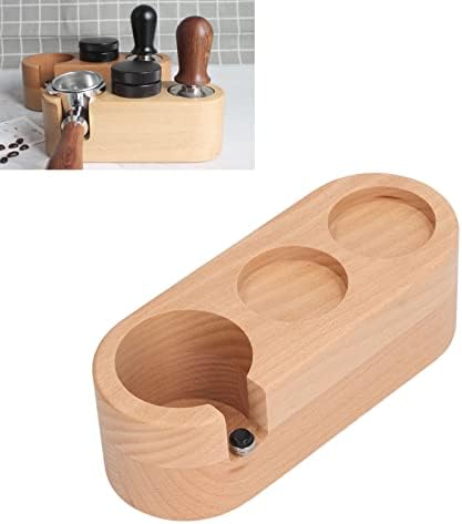 Espresso Tamper Station 3 Hole Beechwood Barista Organizer Non Slip