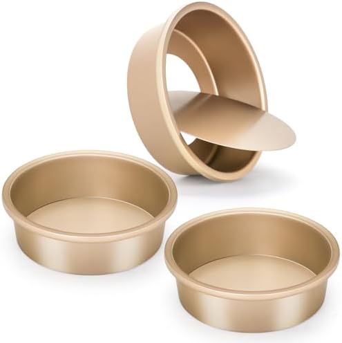 6 Inch Round Cake Pan Set of 3, Nonstick Coating Baking Round Cake