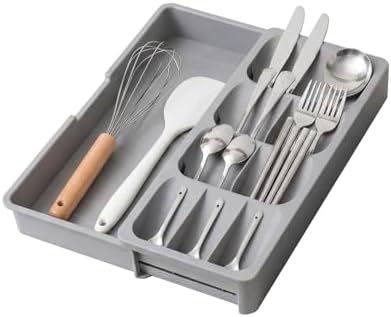 Expandable Silverware Organizer Tray, Adjustable Utensil Holder