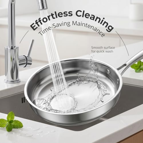 Stainless Steel Cookware Set, 16-Piece Pots and Pans Set Non Toxic, Kitchen Induction Cookware with Glass Lids, Steamer, Utensil Sets, Pot Protectors & Apron, Oven & Dishwasher Safe, Silver