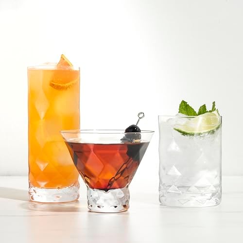 Viski Raye Gem Crystal Highball Tumblers Set of 2 - Premium Crystal