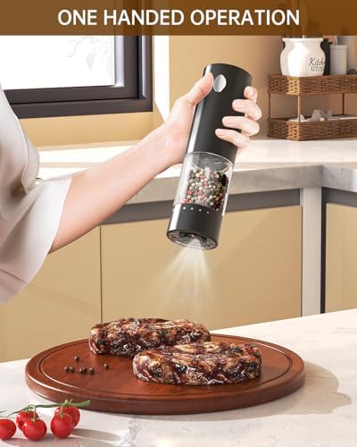 CIRCLE JOY Electric Salt and Pepper Grinder Set, Rechargeable