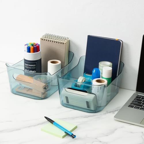 Tiawudi 8 Pack Clear Plastic Storage Bins